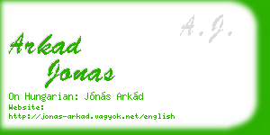 arkad jonas business card